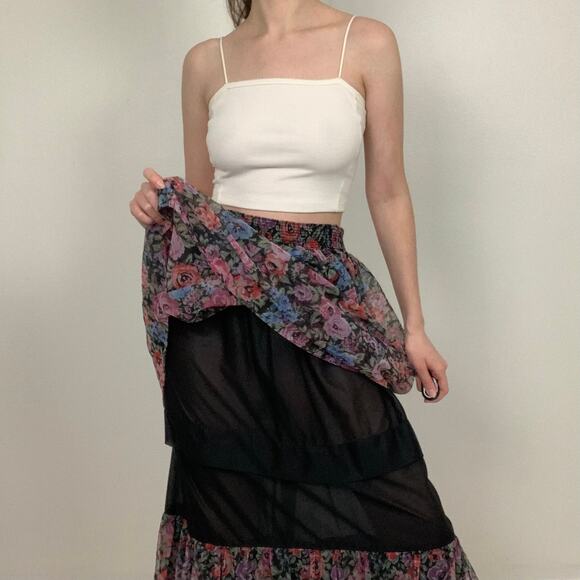 Vintage Three Flaggs Floral Maxi Skirt - Picture 2 of 9